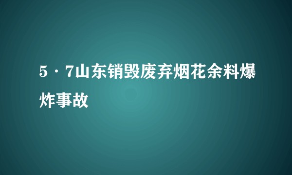 5·7山东销毁废弃烟花余料爆炸事故