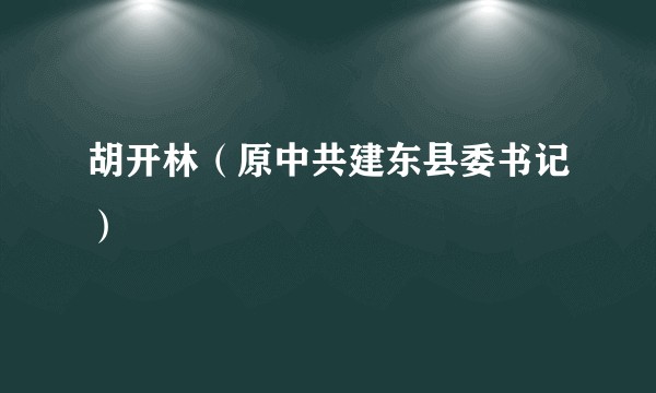 胡开林（原中共建东县委书记）