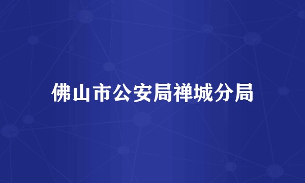 佛山市公安局禅城分局