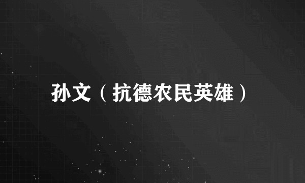 孙文（抗德农民英雄）