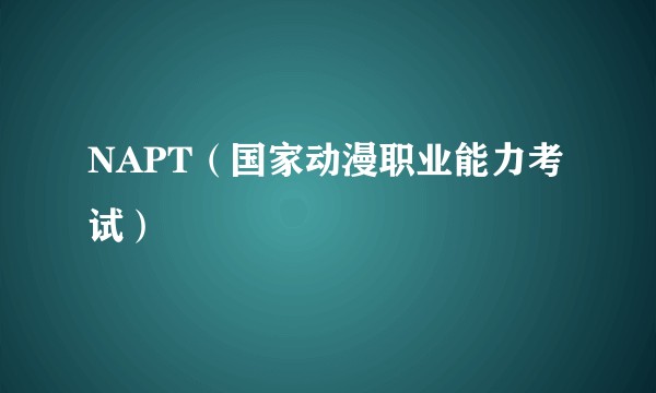 NAPT（国家动漫职业能力考试）