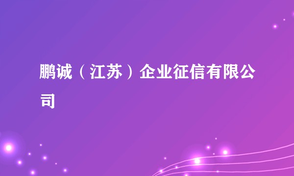 鹏诚（江苏）企业征信有限公司