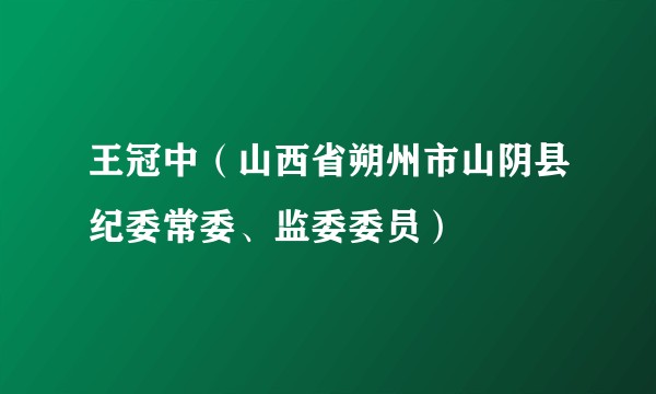 王冠中（山西省朔州市山阴县纪委常委、监委委员）