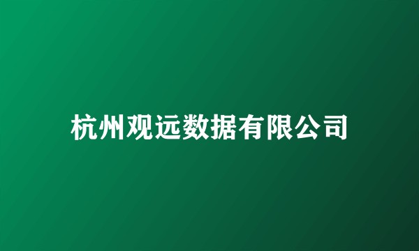 杭州观远数据有限公司