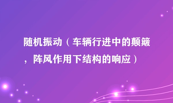 随机振动（车辆行进中的颠簸，阵风作用下结构的响应）