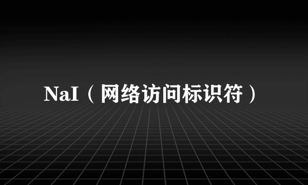 NaI(网络访问标识符)