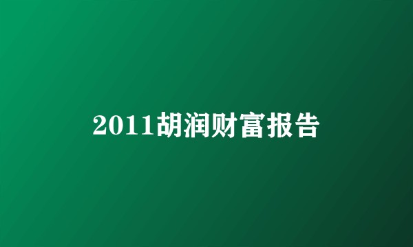 2011胡润财富报告
