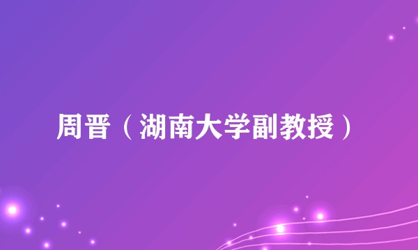 周晋（湖南大学副教授）