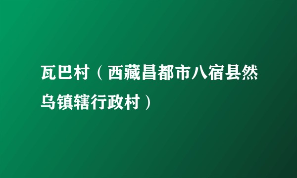 瓦巴村（西藏昌都市八宿县然乌镇辖行政村）