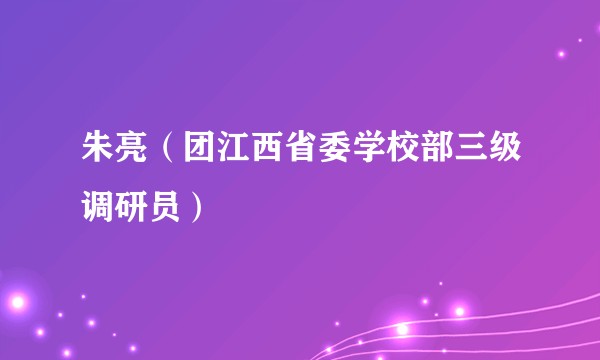 朱亮（团江西省委学校部三级调研员）