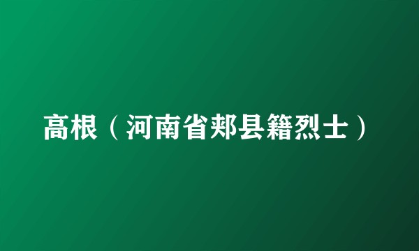 高根（河南省郏县籍烈士）