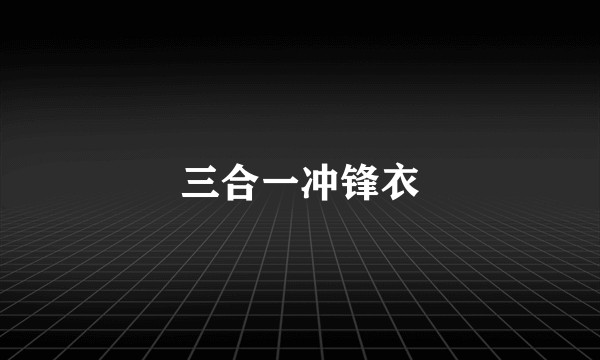 三合一冲锋衣