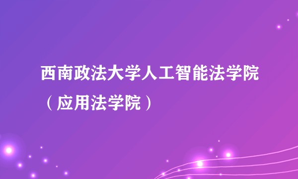 西南政法大学人工智能法学院（应用法学院）
