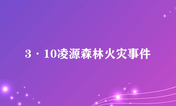 3·10凌源森林火灾事件