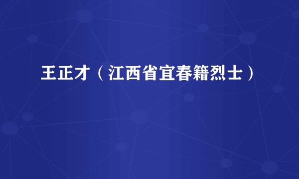 王正才（江西省宜春籍烈士）