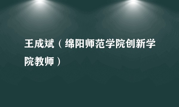 王成斌（绵阳师范学院创新学院教师）