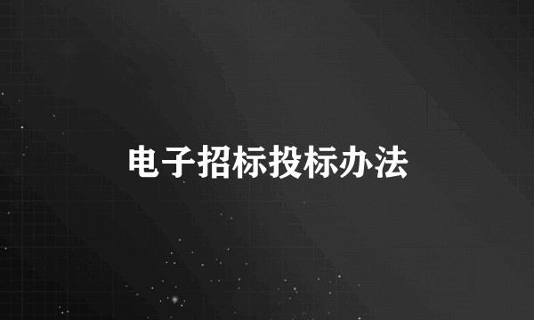 电子招标投标办法