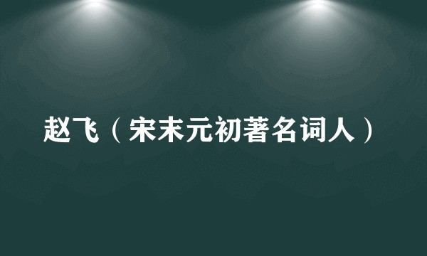 赵飞（宋末元初著名词人）