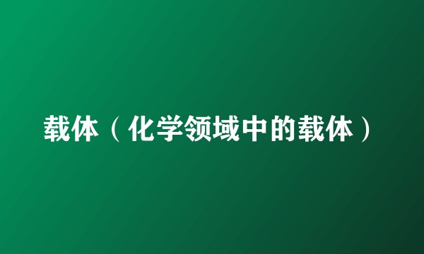 载体（化学领域中的载体）
