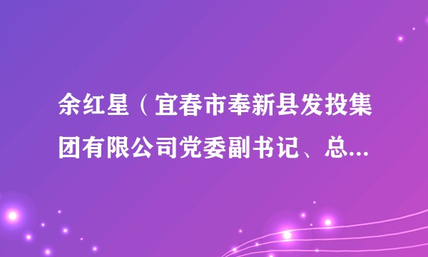 余红星（宜春市奉新县发投集团有限公司党委副书记、总经理（聘任））