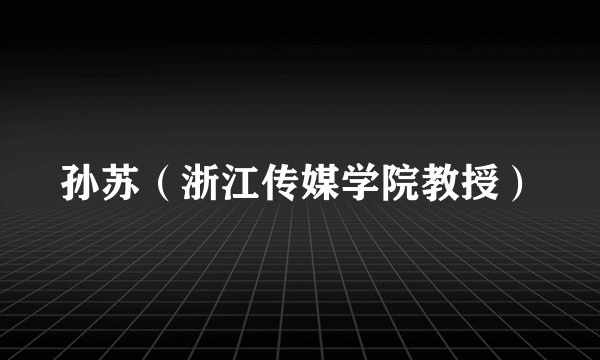 孙苏（浙江传媒学院教授）