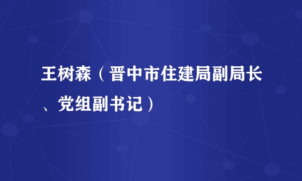 王树森（晋中市住建局副局长、党组副书记）