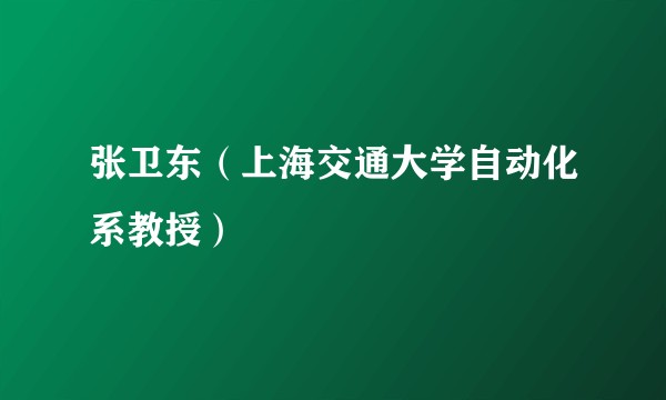张卫东（上海交通大学自动化系教授）