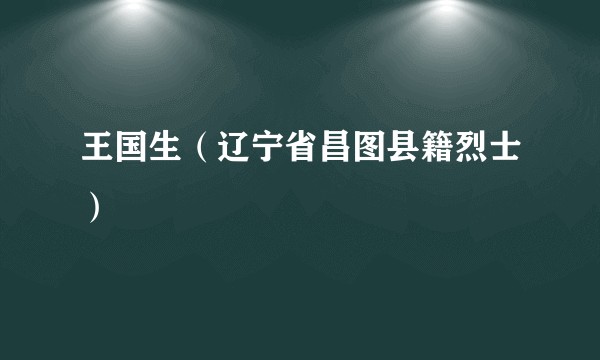 王国生（辽宁省昌图县籍烈士）