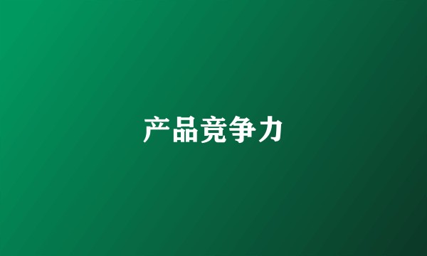 产品竞争力