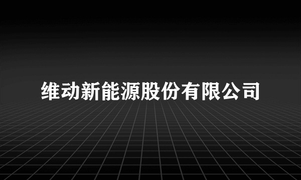 维动新能源股份有限公司