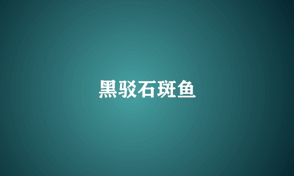 黑驳石斑鱼