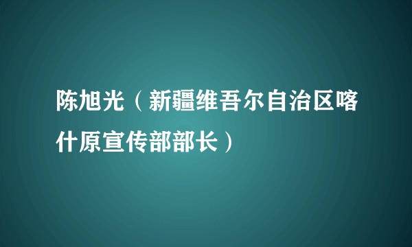 陈旭光（新疆维吾尔自治区喀什原宣传部部长）
