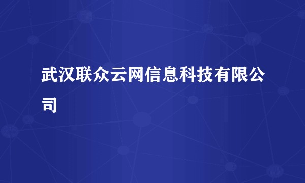 武汉联众云网信息科技有限公司