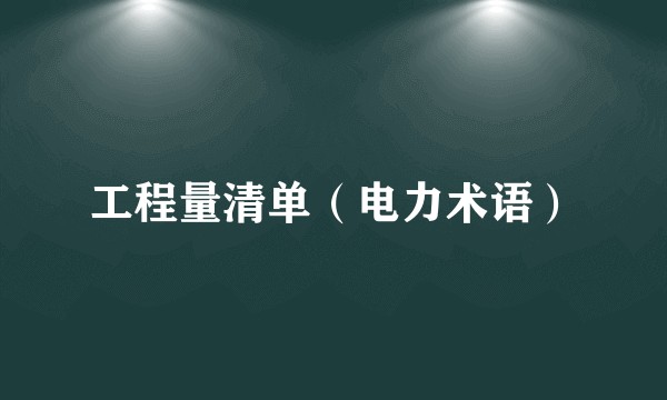 工程量清单（电力术语）
