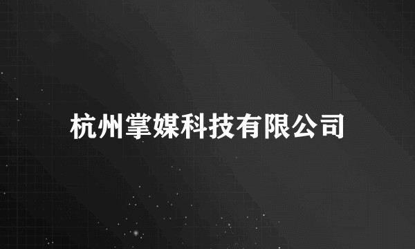 杭州掌媒科技有限公司