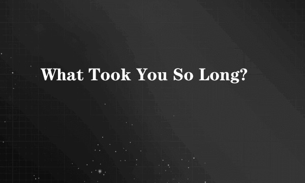 What Took You So Long?