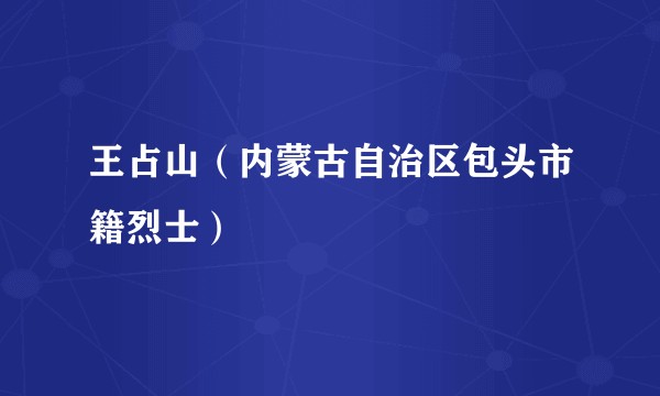 王占山（内蒙古自治区包头市籍烈士）