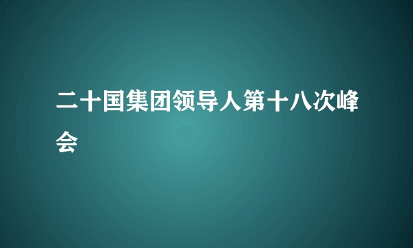 二十国集团领导人第十八次峰会