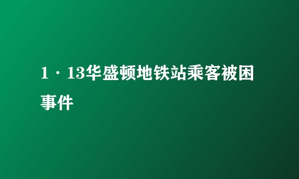 1·13华盛顿地铁站乘客被困事件