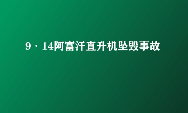 9·14阿富汗直升机坠毁事故