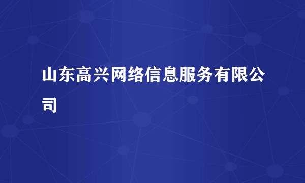 山东高兴网络信息服务有限公司