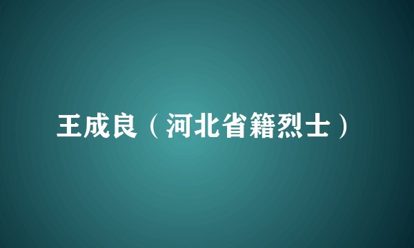 王成良（河北省籍烈士）