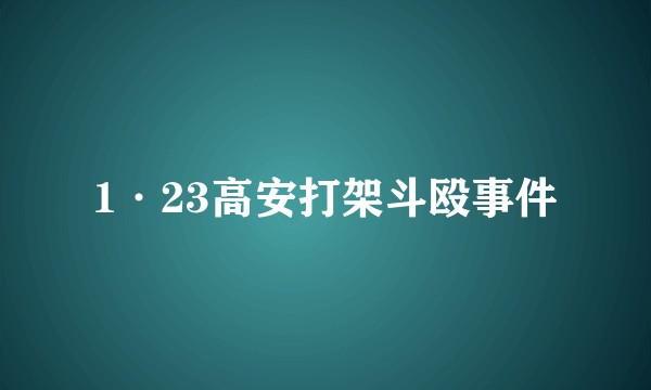 1·23高安打架斗殴事件