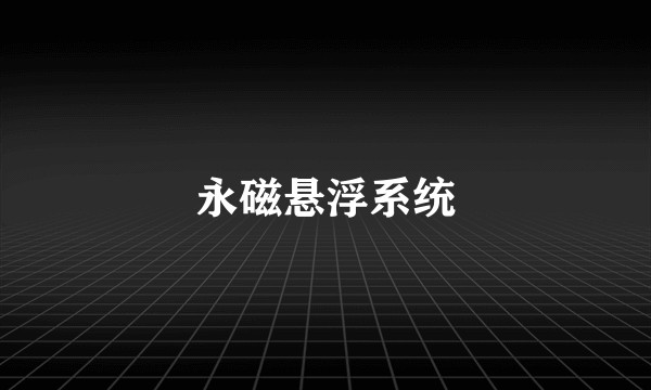 永磁悬浮系统