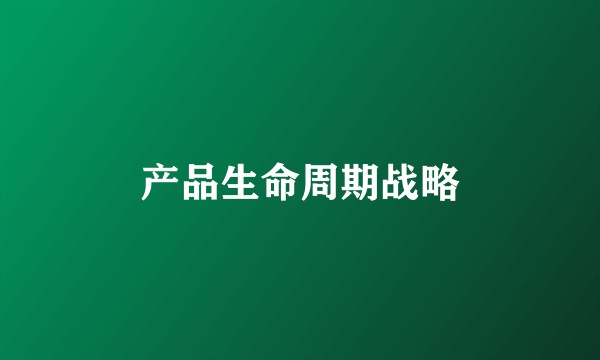 产品生命周期战略