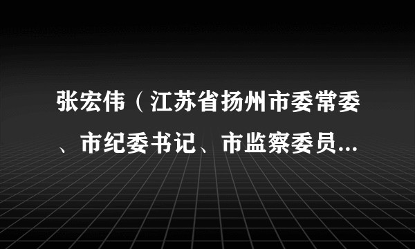 张宏伟（江苏省扬州市委常委、市纪委书记、市监察委员会主任）