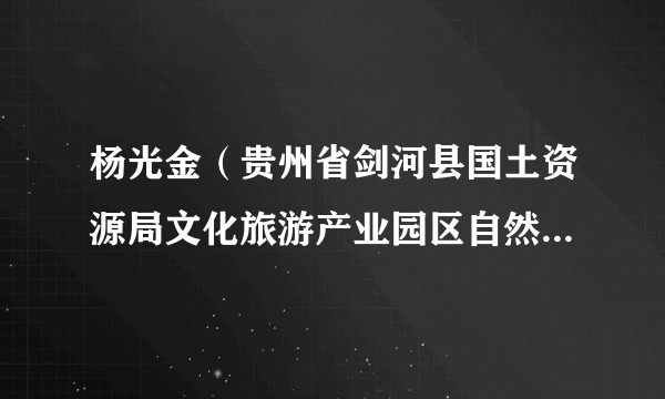 杨光金（贵州省剑河县国土资源局文化旅游产业园区自然资源分局局长）
