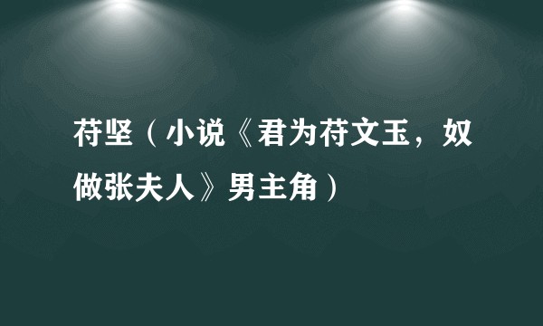苻坚（小说《君为苻文玉，奴做张夫人》男主角）