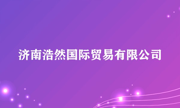 济南浩然国际贸易有限公司