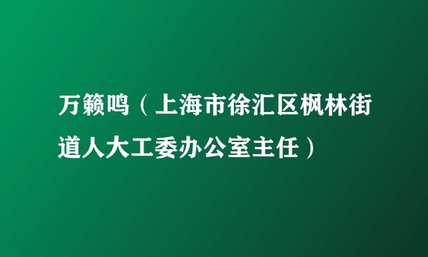 万籁鸣（上海市徐汇区枫林街道人大工委办公室主任）